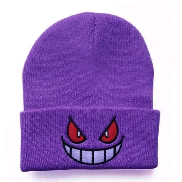 Gengar Beanie Hat - Purple/Black