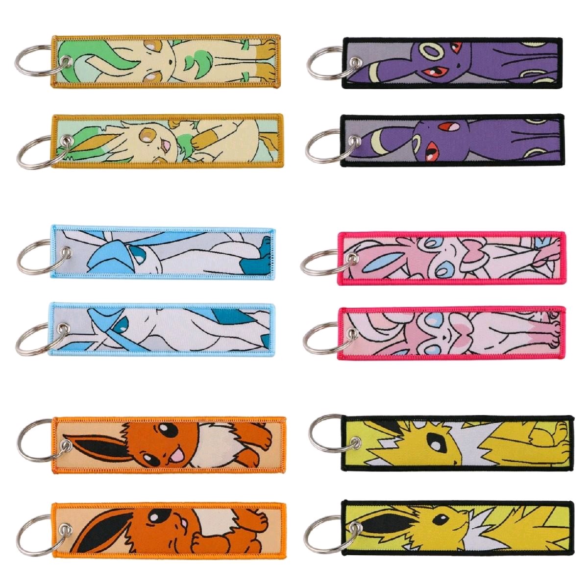 Embroidered Tag Keyrings / Bag Charms - Eeveelutions/Eevee Evolutions