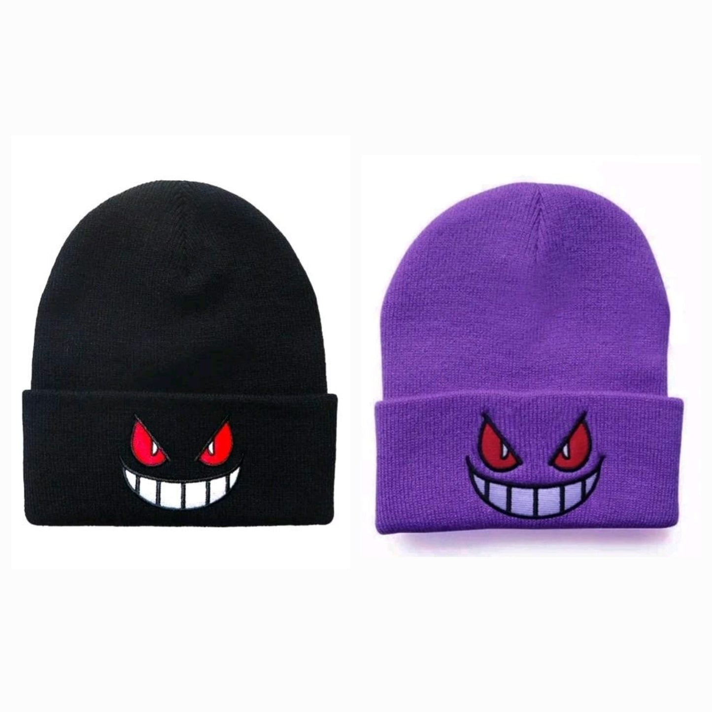 Gengar Beanie Hat - Purple/Black