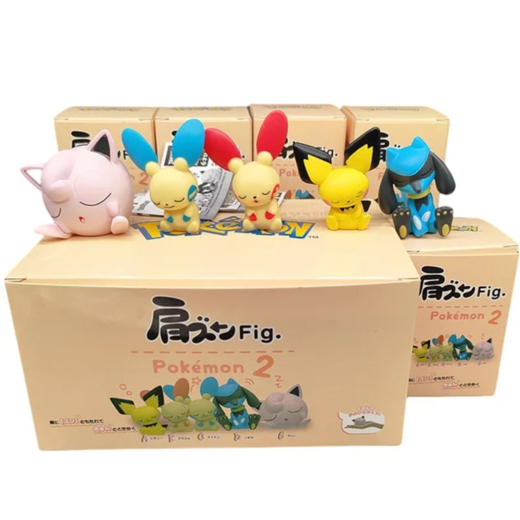 Pokemon Takara Tomy - Sleeping Shoulder to Shoulder Figures - Series 2 - Select your Style!