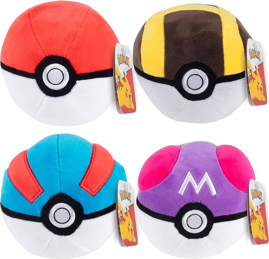 Pokemon 4in Pokeball Plush - Jazwares - Select your Style!